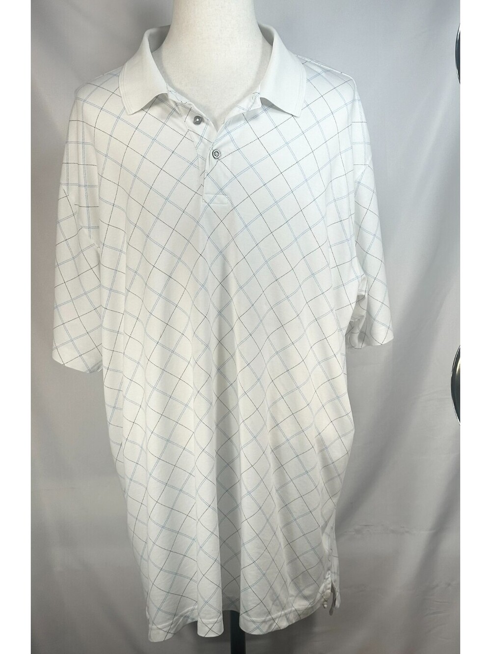 Foundry 1/4 Button Tall Quick Dri SS Polo Shirt White 3XL
